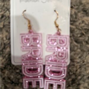 Chic Pink Bride Earrings